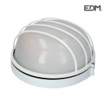 EDM Aplique Redodno de Alumínio IP54 Branco 1 Lâmpada E27 100W Modelo Vinyols - ELK34302