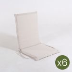 Edenjardin Pacote 6 Unidades - Almofada para Cadeira Posições Teca Jardim. Olefina Bruta - NT13829-6