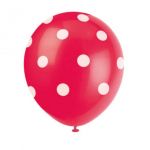 Unique 6 Balões Vermelhos às bolinhas - 3404133