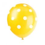 Unique 6 Balões Amarelos às bolinhas - 3404138
