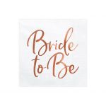Partydeco 20 Guardanapos "Bride To Be" Rose Gold - 3363986