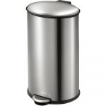 Eko Coletor de Lixo Oval com Pedal, Volume 40 L, Axlxp 680 x 396 x 355 mm, Antiderrapante Aço Inoxidável