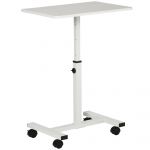 Homcom Mesa Auxiliar com Rodas 60x40x52,5-84cm Branco