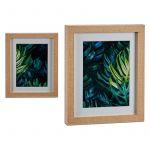 Gift Decor Pintura Com moldura Folhas Vidro Madeira Aglomerado (23 x 3 x 28 cm) - S3606465