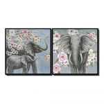 DKD Home Decor Pintura Elefante Bloemen (100 x 3.5 x 100 cm) (2 pcs) - S3018407