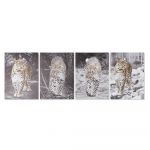 DKD Home Decor Pintura Leopardo (50 x 1.8 x 70 cm) (4 pcs) - S3018177