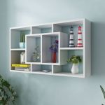 242548 Floating Wall Display Shelf 8 Compartments White - 242548