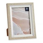 Gift Decor Moldura de Fotos Castanho Branco Cristal Madeira Plástico (17 x 2 x 21,8 cm) - S3609081