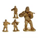 Gift Decor Figura Decorativa Gorila Dourado Resina (16 x 40 x 30 cm) - S3609538
