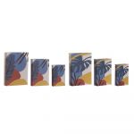 DKD Home Decor Caixa Decorativa Tela Tropical Madeira MDF (21 x 7 x 30.5 cm) (3 pcs) (2 pcs) - S3021625