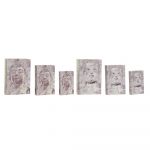 DKD Home Decor Caixa Decorativa Tela Buda Oriental Madeira MDF (21 x 7 x 30.5 cm) (3 pcs) (2 pcs) - S3021614
