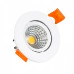 efectoLED Foco LED Downlight LED 5W COB Direcionável Circular Branco Corte Ø 70 mm CRI92 Expert Color 220-240V AC5 W