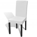 6 Peças Capas Extensíveis para Cadeiras Branco - 130377