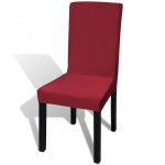 6 Peças Capas Extensíveis para Cadeiras Bordô - 130379