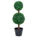 Planta Artificial Buxo em Forma de Esfera com Vaso 60 cm Verde - 336510
