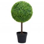 Planta Artificial Buxo em Forma de Esfera com Vaso 50 cm Verde - 336509