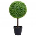 Planta Artificial Buxo em Forma de Esfera com Vaso 71 cm Verde - 336508