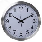 Perel Relógio de Parede 40 cm Branco e Prateado - 432652