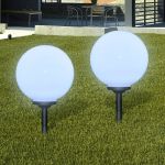 Bolas Solares LED com Pico-de-chão para Jardim 2 Pcs, 30 cm - 40865