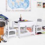 Mesa Infantil com Duas Cadeiras MDF Branco - 80283