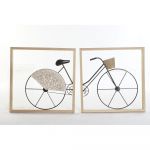 DKD Home Decor Decoração de Parede Preto Bicicleta Metal Madeira MDF (80 x 2.5 x 40 cm) (2 Pcs) - S3019089