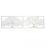 DKD Home Decor Decoração de Parede Metal Árvore (2 Pcs) (84.5 x 1 x 49 cm) - S3018920