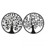 DKD Home Decor Decoração de Parede Árvore Metal (2 Pcs) (60 x 1 x 60 cm) - S3018895