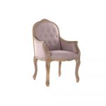 DKD Home Decor Cadeira Cor de Rosa Linho Madeira da Borracha (63.5 x 50 x 102 cm) - S3023544