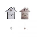 DKD Home Decor Relógio de Parede Branco Casa Madeira MDF (32 x 4.5 x 56 cm) (2 Pcs) - S3026750