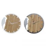 DKD Home Decor Relógio de Parede Preto Branco Ferro Vogel Madeira MDF (50 x 3.5 x 50 cm) (2 Pcs) - S3026749