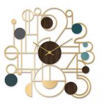 DKD Home Decor Relógio de Parede Dourado Ferro Madeira MDF (60 x 4.5 x 60 cm) - S3026705