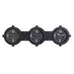 DKD Home Decor Relógio de Parede Cristal Preto Ferro (58 x 6.5 x 18 cm) - S3026689
