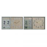 DKD Home Decor Relógio de Parede Polipropileno Verde Menta Madeira MDF (2 Pcs) (40 x 5 x 24 cm) - S3021382