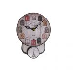 DKD Home Decor Relógio de Parede Pêndulo Ferro Madeira MDF (14 x 5 x 19 cm) - S3016663