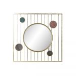 DKD Home Decor Espelho de Parede Cristal Cor de Rosa Dourado Metal Círculos (100 x 3 x 100 cm) - S3023519