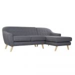 Sofá DKD Home Decor de 3 Lugares Cinzento Poliéster Madeira da Borracha (230 x 144 x 84 cm) - S3022687