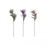 DKD Home Decor Flor Decorativa Cinzento Cor de Rosa Eva (acetato Vinílico Etileno) Lilás (3 Pcs) (25 x 25 x 95 cm) - S3020196