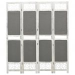 338555 4-Panel Room Divider Grey 140x165 cm Fabric - 338555