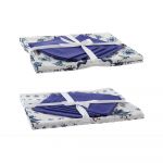 DKD Home Decor Toalha e Guardanapos Azul Algodão Branco (150 x 150 x 0.5 cm) (36 x 35 x 0,5 cm) (2 Pcs) - S3025927