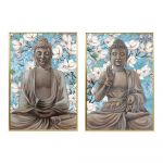 DKD Home Decor Pintura Buda Oriental (51,5 x 3,5 x 71,5 cm) (2 Unidades) - S3028498
