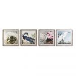 DKD Home Decor Pintura Vogel Oriental (60 x 2,5 x 60 cm) (4 Unidades) - S3028405