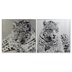 DKD Home Decor Pintura Leopardo Colonial (100 x 2,5 x 100 cm) (2 Unidades) - S3028179