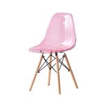 DKD Home Decor Cadeira de Sala de Jantar Natural Cor de Rosa Pvc Bétula (44 x 46 x 81 cm) (50 x 46 x 83,5 cm) - S3033611