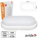 Avide Painel LED Oval Aplique 14W 215MM 4000K 1000LM IP54 - BFB604A5-E2F