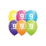 Qualatex Pack 6 Balões Impressos Aniversário nº 9 Tropical - 020017848