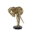 DKD Home Decor Figura Decorativa Elefante Preto Dourado Metal Resina (60 x 36 x 73 cm) - S3037818