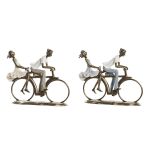 DKD Home Decor Figura Decorativa Bicicleta Cobre Resina Moderno (27 x 9,5 x 23 cm) (2 Unidades) - S3030111