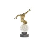 DKD Home Decor Figura Decorativa Cristal Dourado Resina Homem (28 x 12 x 38 cm) - S3030007