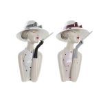 DKD Home Decor Figura Decorativa Cor de Rosa Branco Resina Fashion Girls (18,5 x 15 x 31 cm) (2 Unidades) - S3029971