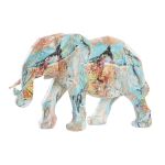 DKD Home Decor Figura Decorativa Elefante Resina Multicolor (37,5 x 17,5 x 26 cm) - S3029910